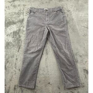 Coldwater‎ Creek Corduroy Pants Straight Leg Womens 12 Gray Stretch 28" Inseam